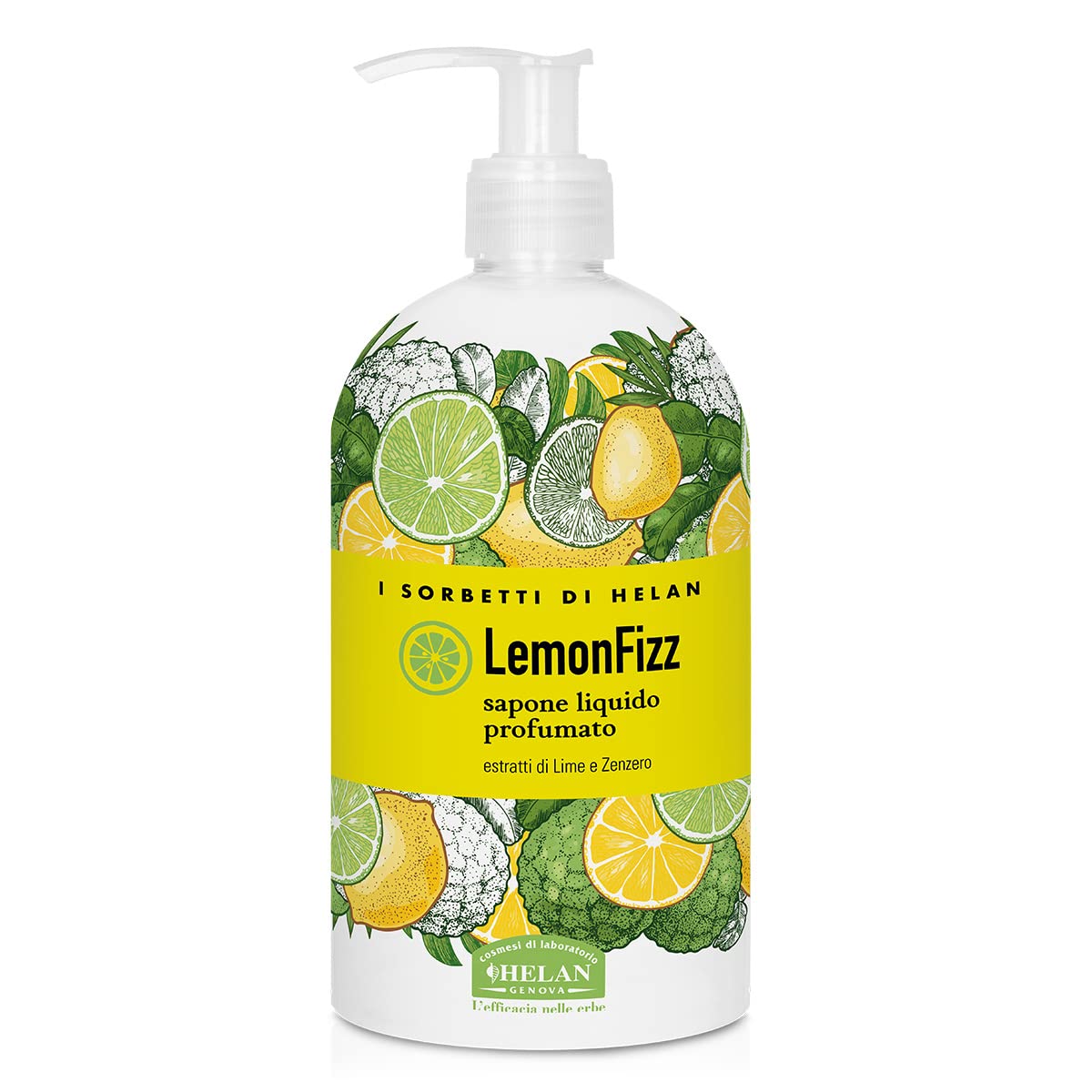 Helan I Sorbetti CocoMint - Gentle Liquid Hand Wash with Lime & Ginger Extracts for Frequent Use, Scented Hand Soap with Pump, Refreshing & Moisturising Action for Sensitive Skin - Made in Italy 500ml