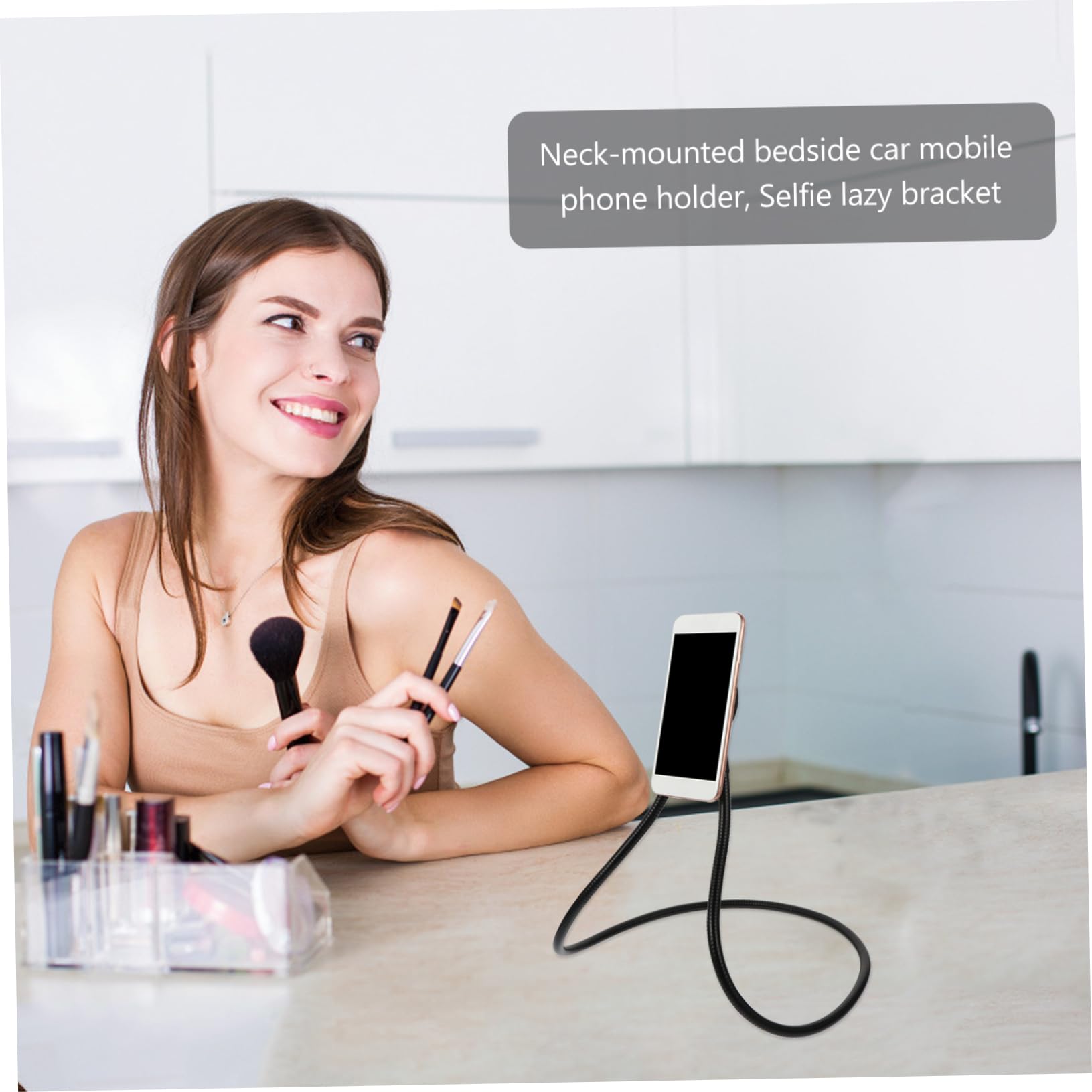 Veemoon Supporto Telefono Magnetico Collo Rotante Gradi Metallo Antiscivolo per Cellulare Supporto Auto Tavolo Vita Guida Visualizzazione Comoda