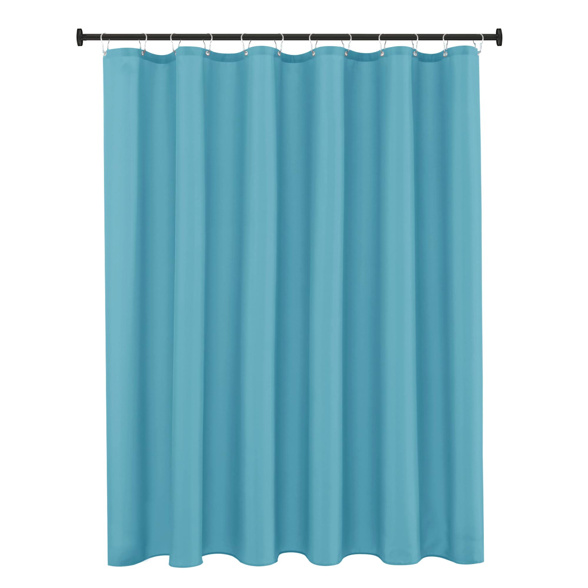 Biscaynebay Textured Fabric Shower Curtain, Morocco Pearl Printed Bathroom Curtain, Indigo 72 by 72 Inches