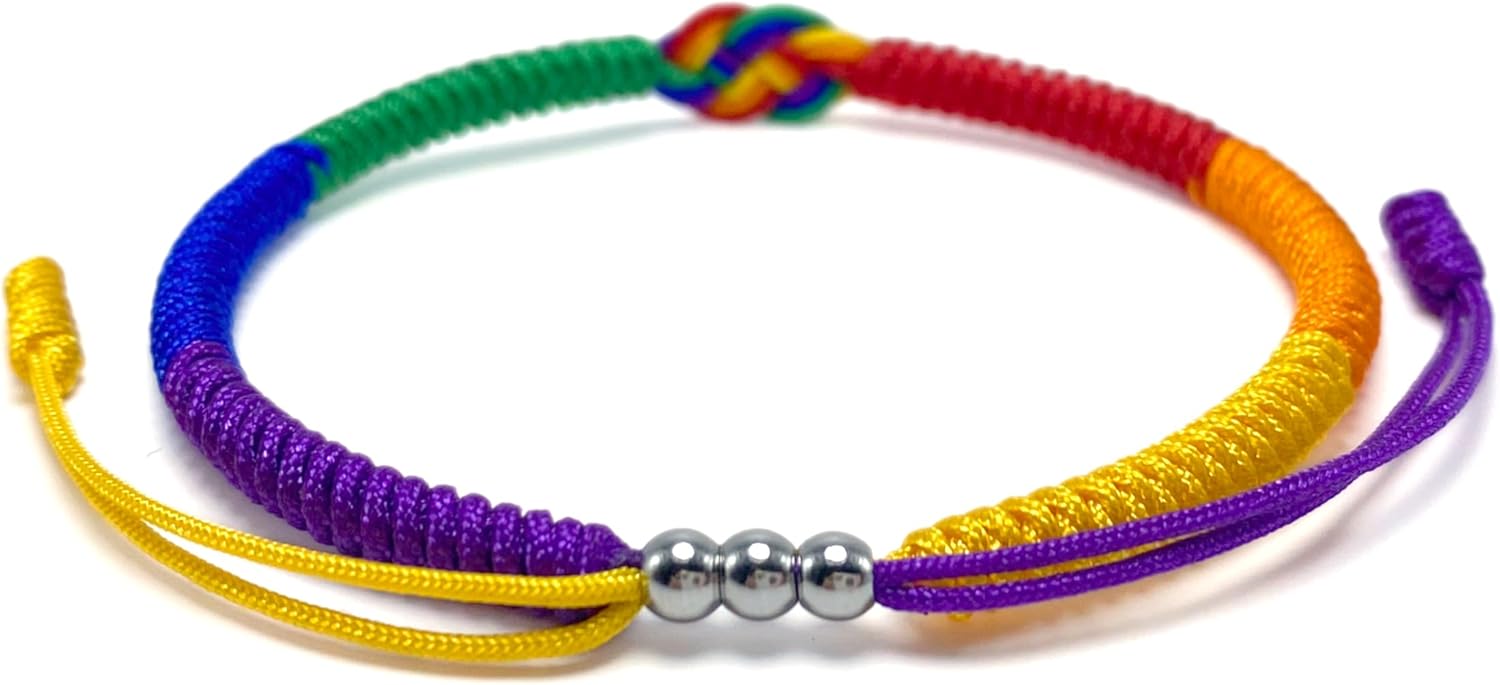 LAMIBEE Pride Infinity Love Wins, LGBTQAI+ Pride Love Wins Tibetan Wrist Wrap Bracelets, With LGBTQ Surfer String Rope Bracelet for Him and Her, Women Men, Support LGBTQ Community - Image 5