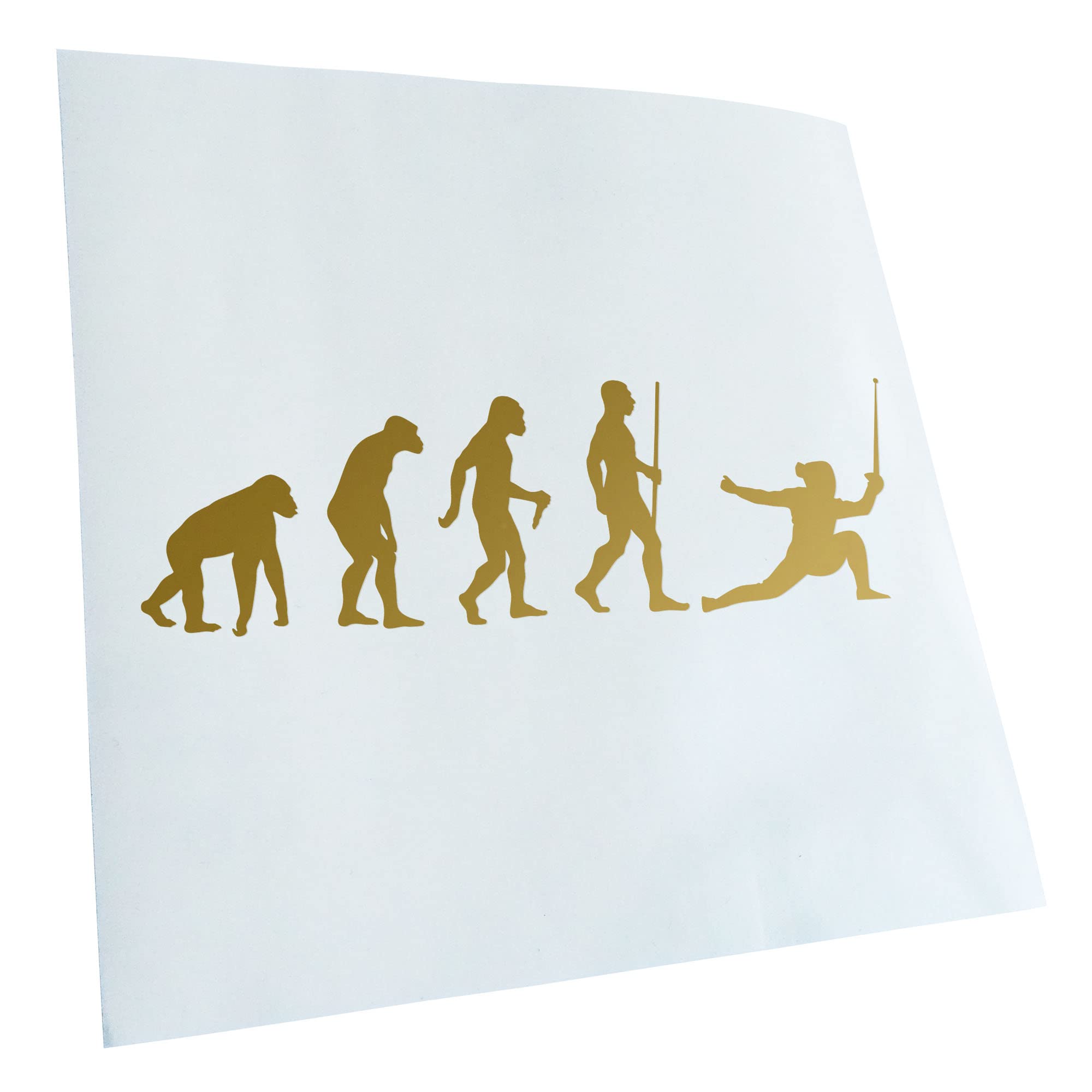 Kiwistar - Car Sticker - Fencing Epee Evolution - Gold - 30 x 9 cm - Rear Window Car Sticker Weatherproof for Car Truck Moped Truck - Sticker Exterior Self-Adhesive Tuning Accessories for Windows