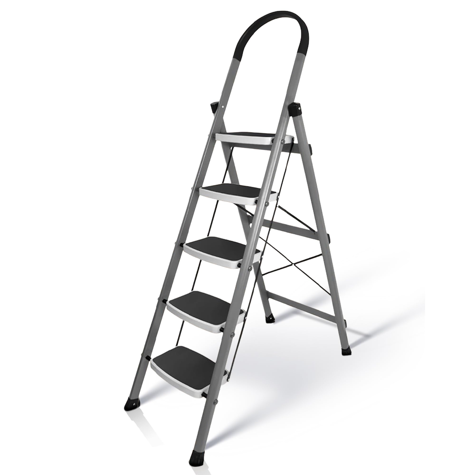 HOUZA Steel Ladder for Home 7 Steps Foldable with Anti-Skid Wide Steps (30cm x 20cm) | 7 Step Ladder for Home Use with D-Shape Rods | Secure Lock | 150 Kg Capacity Folding Ladder | 5 Year Warranty — Amazon image 22