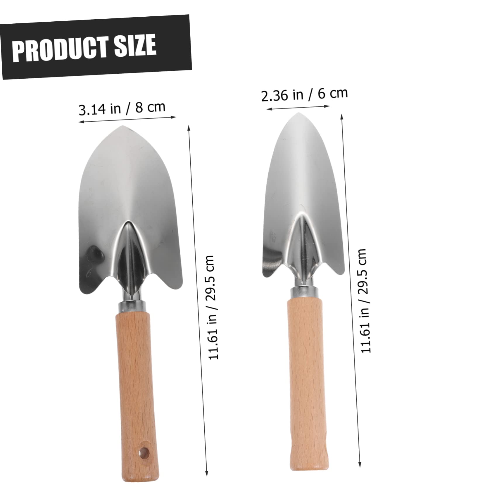 CIYODO Metal Garden Shovel Set 2-Piece Hand Tool Set Trowel Weeding Tools Perfect for Yard Soil Digging