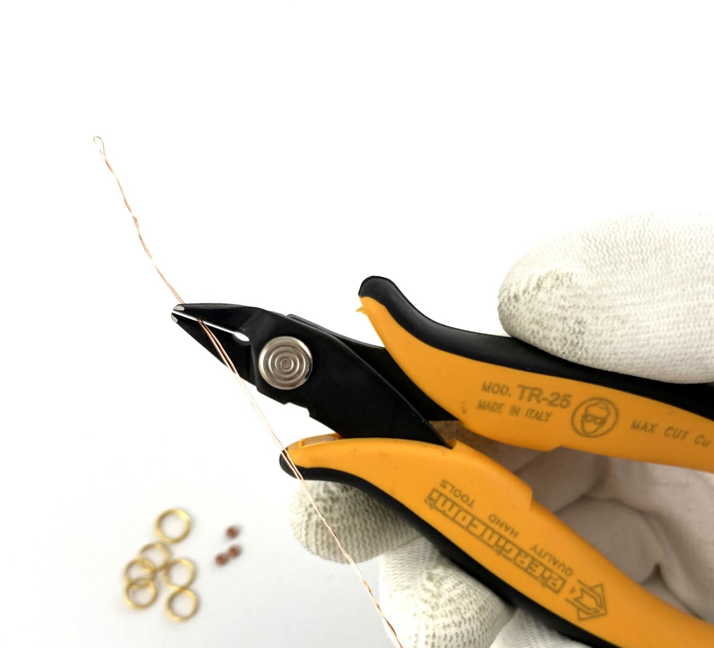 Piergiacomi - TR25 Utensile Testa Media - Taglienti da 10mm inclinati a 27° per Il Taglio Raso di Rame o Altri Materiali duttili Fino a 1.30Ømm 16awg - Lunghezza tot 138mm - Arancione - Made in Italy