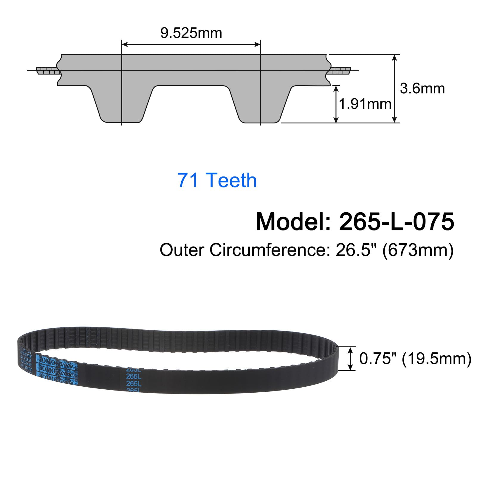 QUARKZMAN 2pz Cinghia A V In Gomma K25, Sezione V-Belt - 9