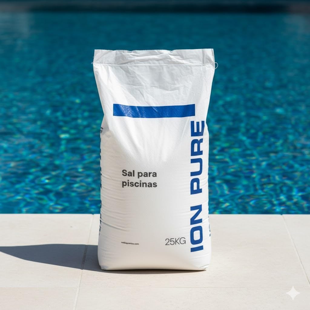 3 Sacos Sal para Piscinas 25 kg - Sal Piscina Cloracion Salina Ion Pure- Agua Clara en Piscinas, SPA y Jacuzzis