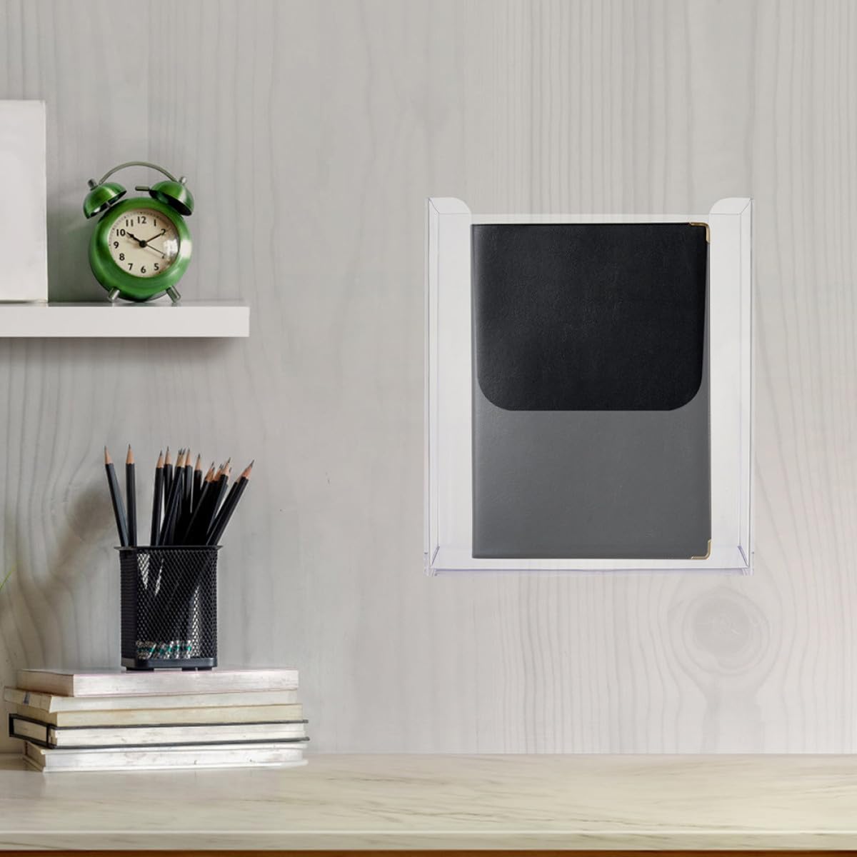 Yardwe 2 Stück Wandhalterung für Zeitschriften aus Acryl mit Stabilem Sockel Flexibler Positionierung und Einfachem Zugriff für Büro und Dokumentenorganisation
