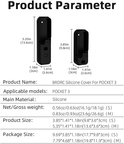 Miniatura 9 de Funda protectora para DJI OSMO Pocket 3 Body Protective Cover Gimbal Silicone Cover Dust Antideslizante Funda protectora Accesorios (naranja M)