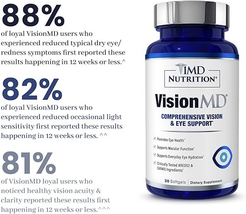 Miniatura 5 de 1MD Nutrition VisionMD - Vitamina para ojos CARMIS - con luteína y zeaxantina  Apoya la salud de la visión, la fatiga ocular diaria y el ojo seco