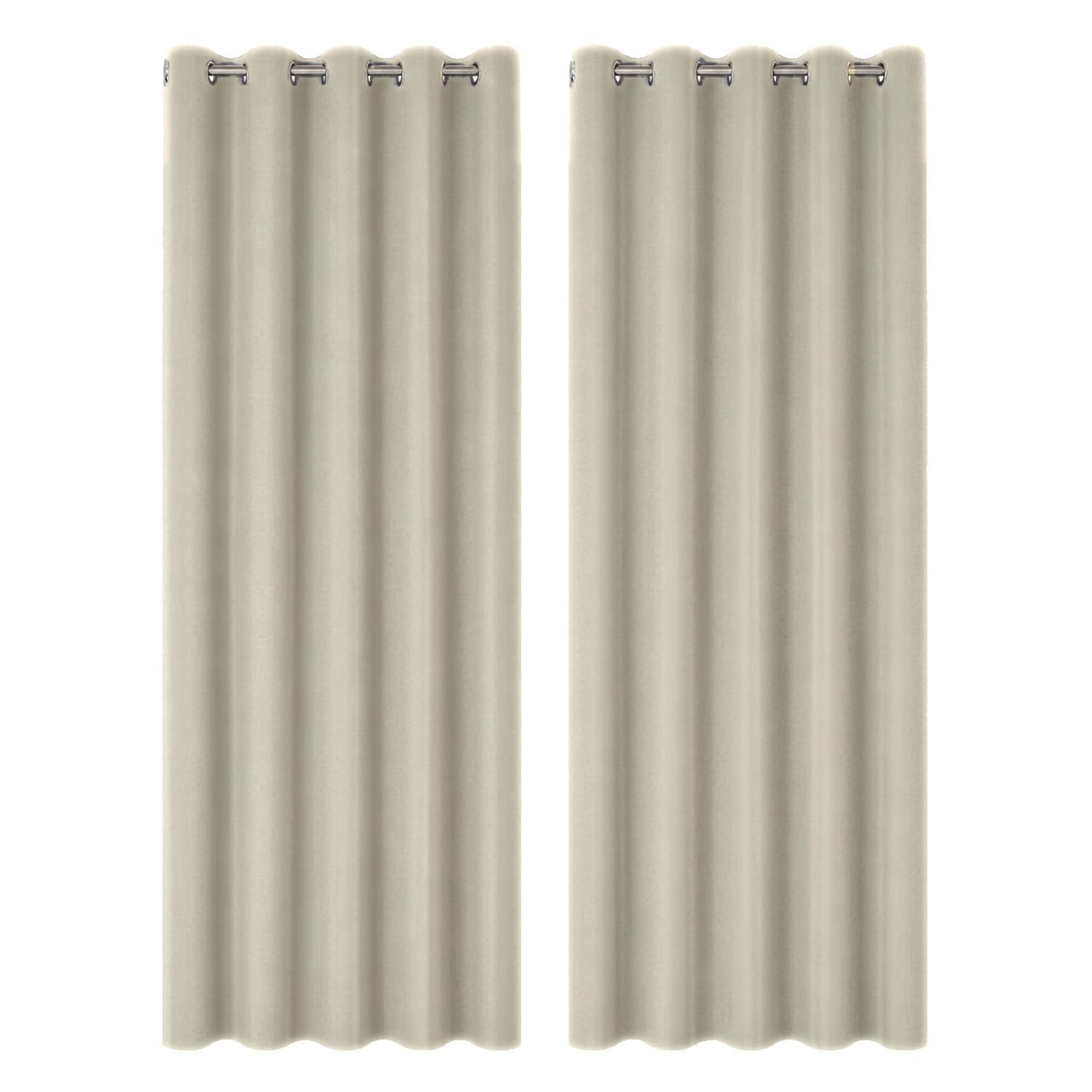 M&J Home Blackout Curtains for Living Room Taupe - Thermal Insulated Eyelet Curtains for Bedroom - Energy Saving - 46 x 72 Inch - 2 Panels