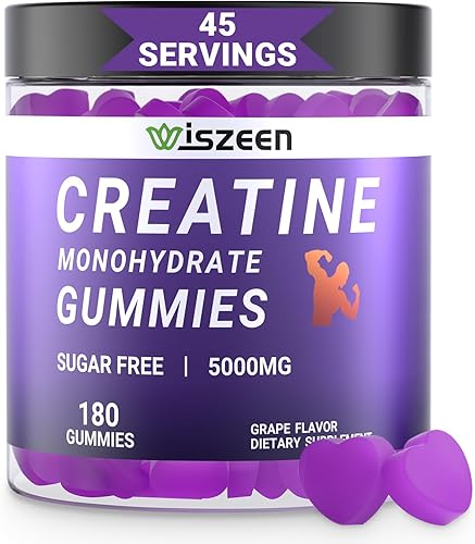 Gomitas de monohidrato de creatina sin azúcar para hombres y mujeres, gomitas de monohidrato de creatina con L-taurina, alfa GPC, vitamina B12