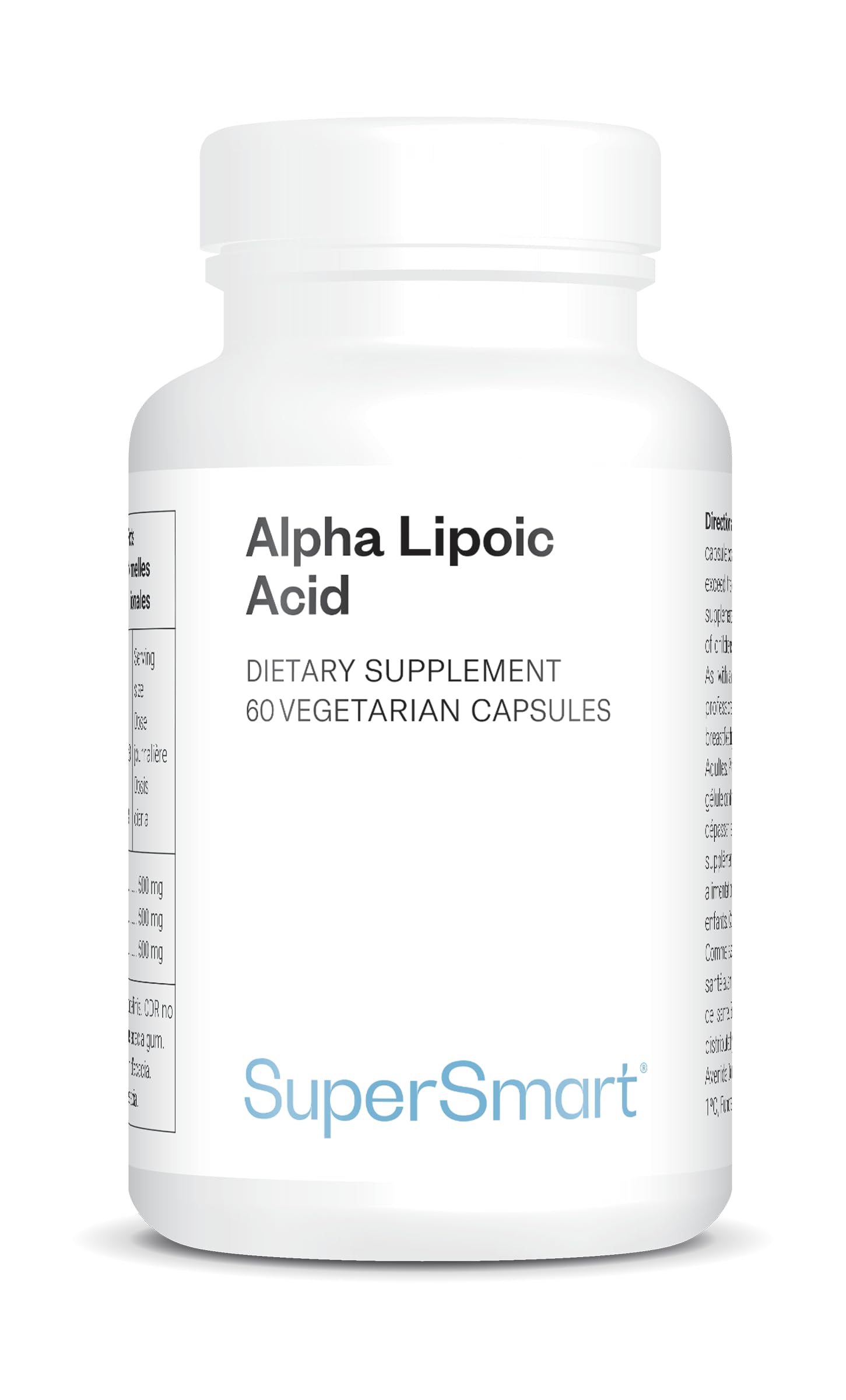 Acido alfa lipoico - Antiossidante - Antinfiammatorio - Antietà - Forme R e S in quantità uguali - Potenzia le vitamine C ed E - Vegano - Supersmart