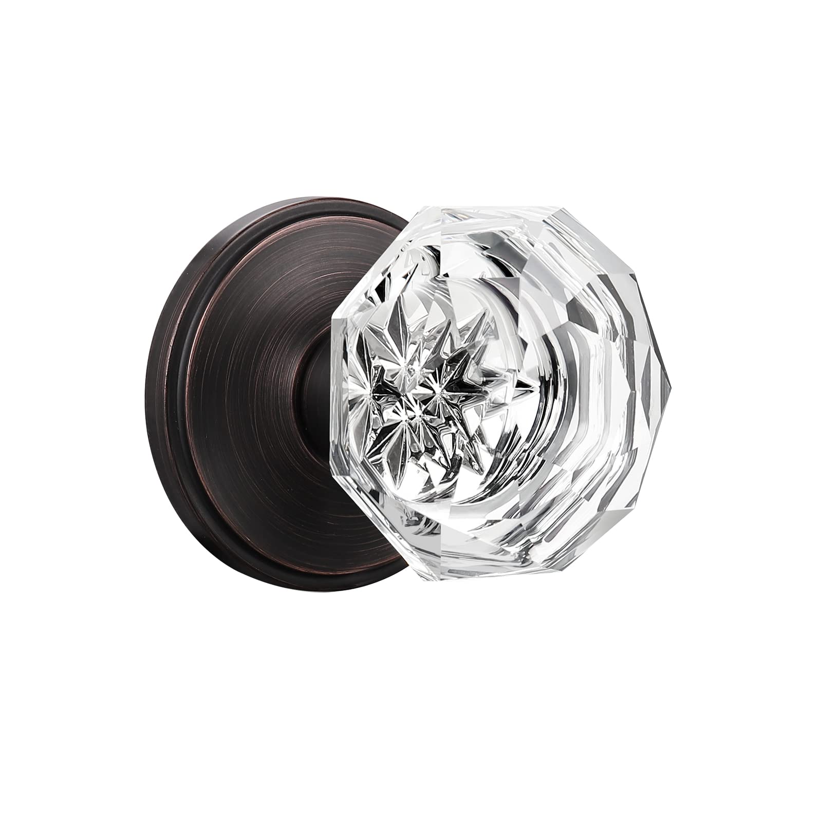 Elegant Clear Glass Door Knobs - Satin Nickel -11