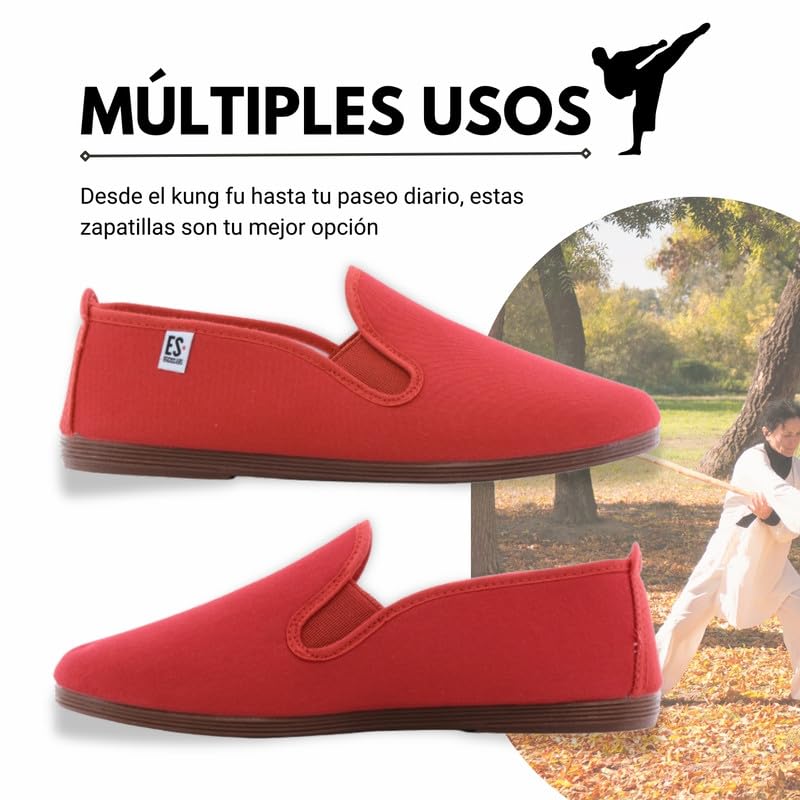 Zapatillas de lona Kung-Fu Escoolers E55 Rojo 37