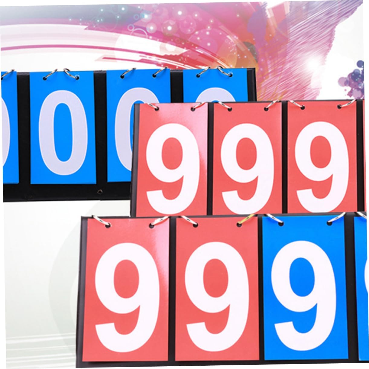 Tabletop Scoreboard Flipper Four Scoreboards for Basketball and Football | Portable PVC Build, Red Numbers, Indoor and Outdoor Games, Table Tennis Use