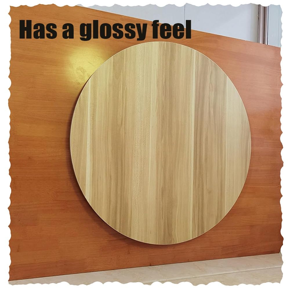 Bandeja redonda de madera de mármol blanco de 50 cm, base resistente, suave y silenciosa, giratoria para mesa de comedor, perfecta para el hogar y entretenimiento, 50 cm