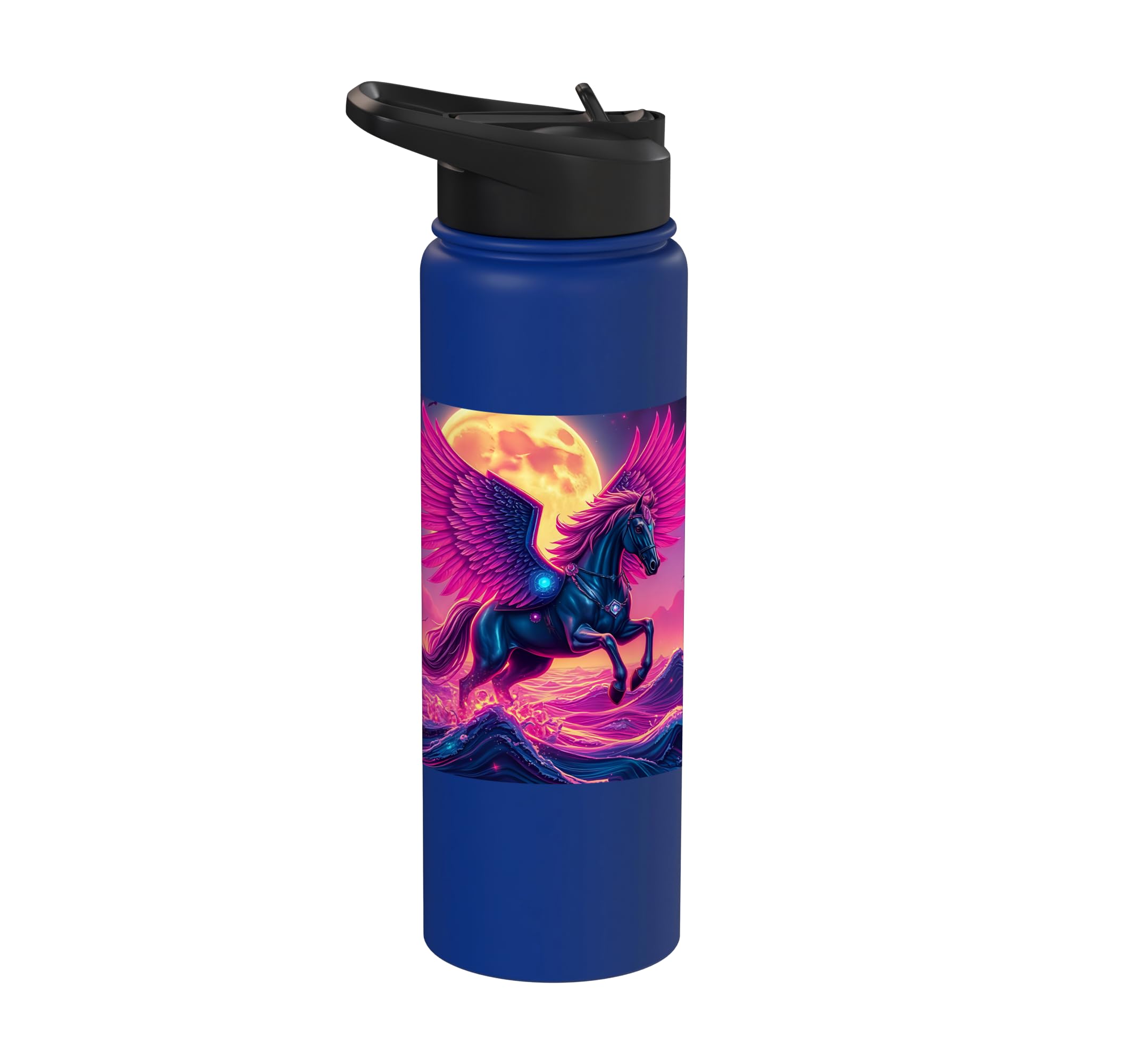 Cosmic Pegasus Fantasy Art Majestic Winged Horse Collection Stainless Steel Insulated Water Bottle