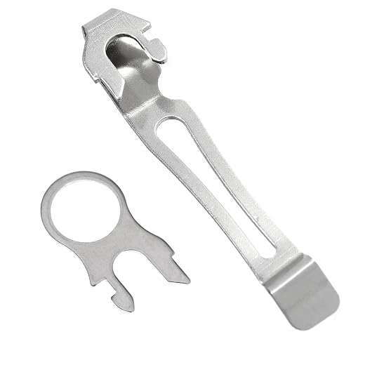 Quick-Release Pocket Clip+ Lanyard Ring Set Stainless Steel Quick Release Multi-Tool Pocket Clip (1)