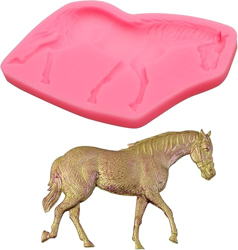 Miniatura 7 de Moldes para fondant de caballo, 4 paquetes, moldes de silicona de chocolate con elefante para decoración de pasteles de caballos, vaqueros,
