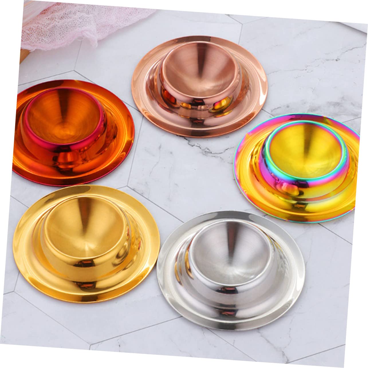 DECHOUS 6pièces Porte-œufs Acier Or Et Support Élégant pour Œufs Coque Et Amuse- pour Cuisine Et Déjeuner