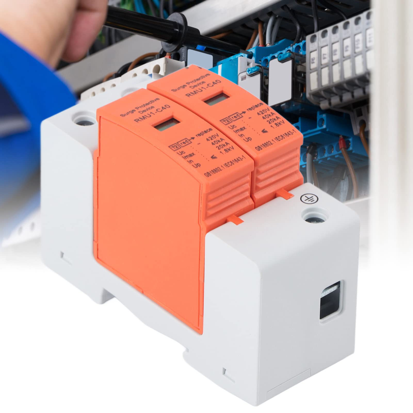 DEWIN Scaricatore di Sovratensione 2P 40kA 420V Dispositivo di Protezione Contro Le Sovratensioni