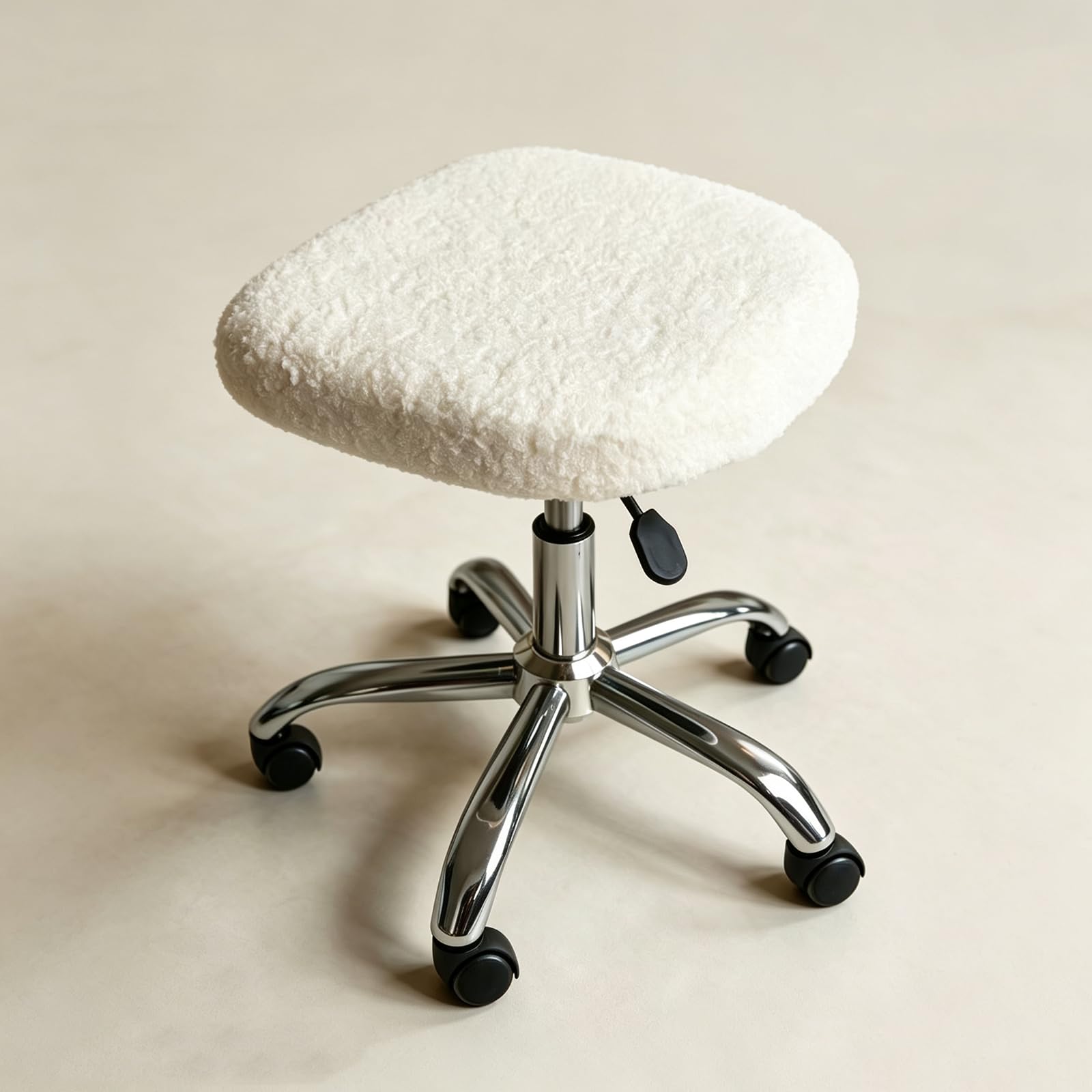 Taburete Giratorio con Polea,Taburete Redondo De Bar,Silla De Rodillas (White)
