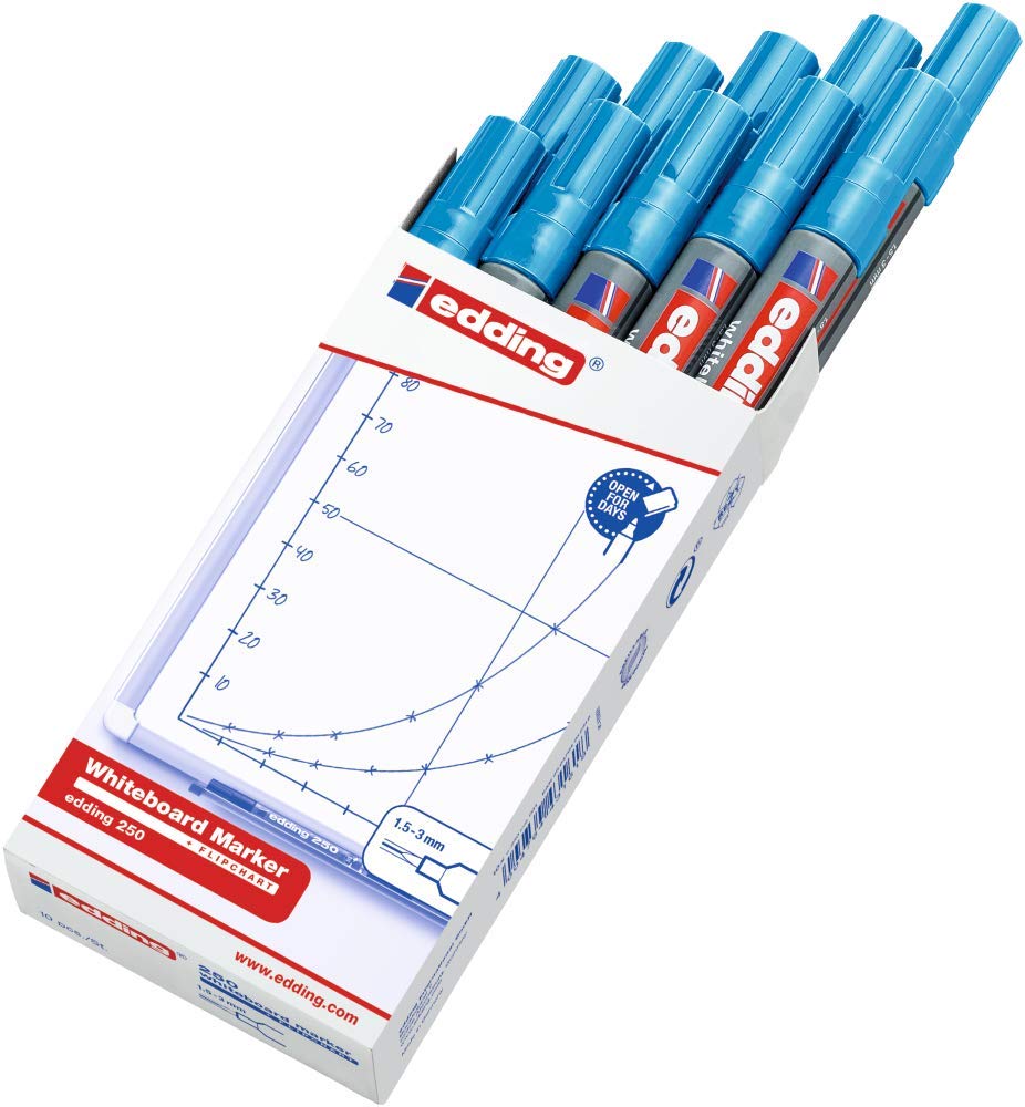 Edding 250 Whiteboard Marker Set - Multi-coloured - 4 Whiteboard Pens - View #2