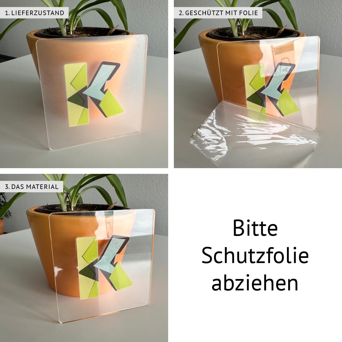 Personalisierter Acrylglas Stundenplan für Kinder abwischbar DIN A3, A2 oder A1 XXL wählbar inkl. Montagematerial und Edelstahl Abstandhalter, langlebig, klarer UV-Druck