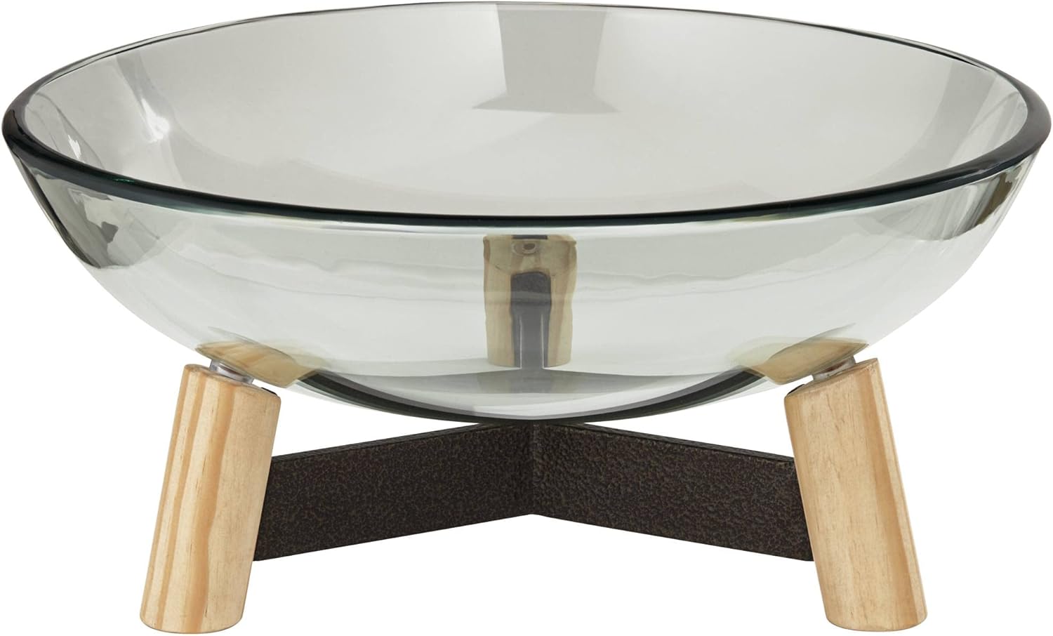 Studio 55D Synchrony 16" Wide Clear Tempered Glass Decorative Bowl