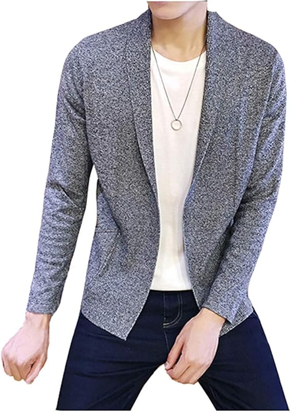 Amazon Yunping メンズ カーディガン 羽織 襟付き ニット カーデ ストレッチ コットン 着回し ジャケット風 カーディガン 通販