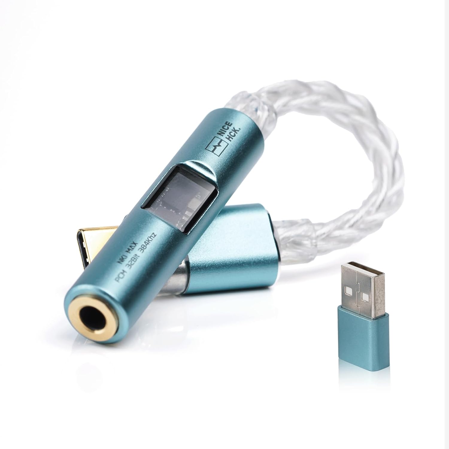 NK1 MAX Type-C to 3.5mm Audio Adapter with Dual Chip CX31993 MAX97220 DAC & HiFi Amplifier, Type-C to Aux Headphone Jack with Silver-Plated OCC Cable, Compatible with iPhone 16, Android, PC (Green)