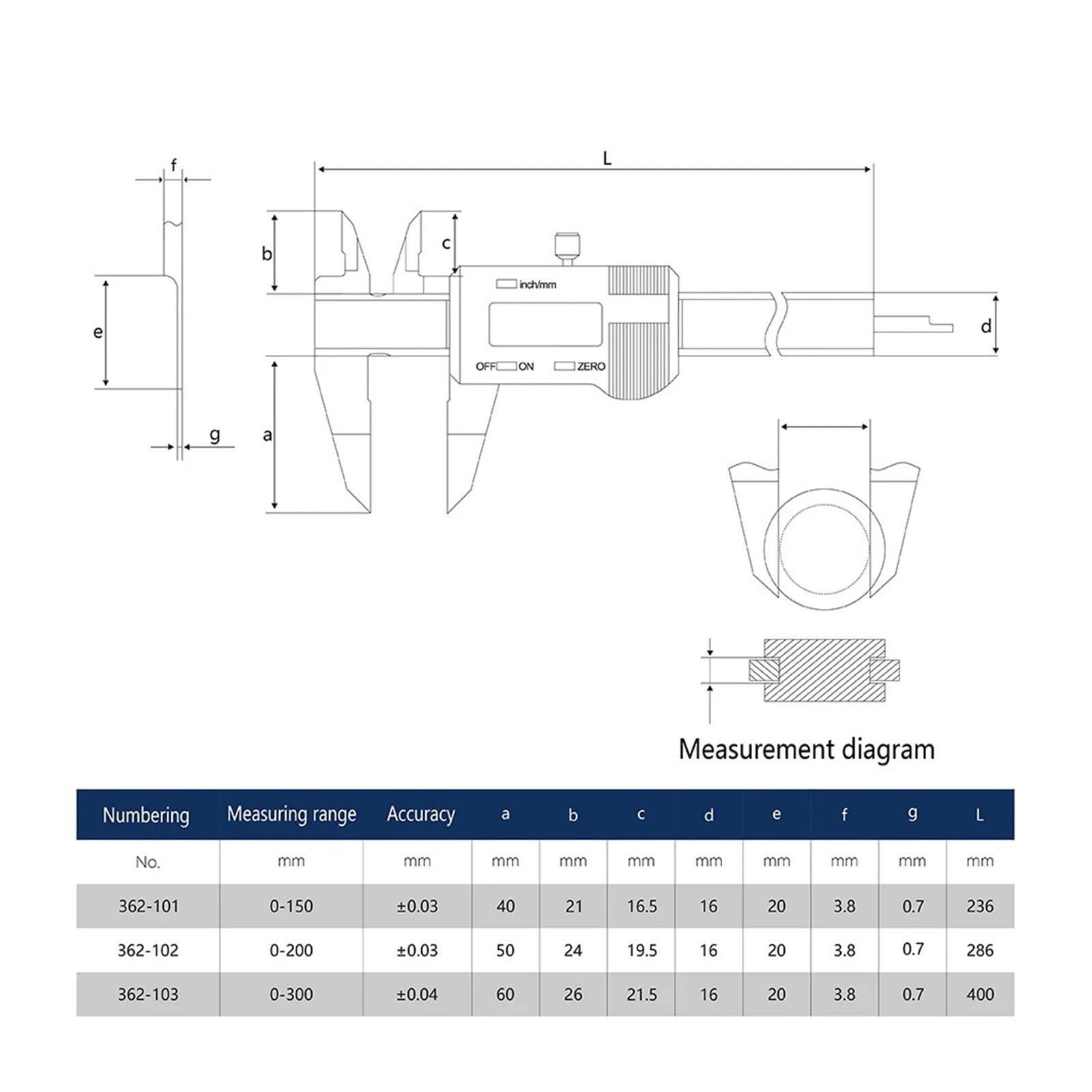 Digitaler Messschieber, 0–150 mm, 0–200 mm, 0–300 mm, Edelstahlblech, digitaler Messschieber, Messwerkzeug, Messschieber, Industrie-Messschieber(0-300mm)