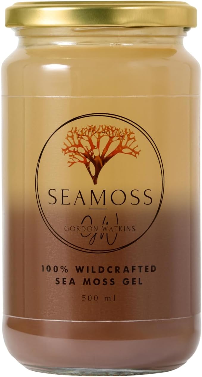 Sea Moss Gel, Made with Wildcrafted, Irish Sea Moss from Grenada. Vegan. Dr Sebi Approved. (Golden/Purple Mix, 500ml)