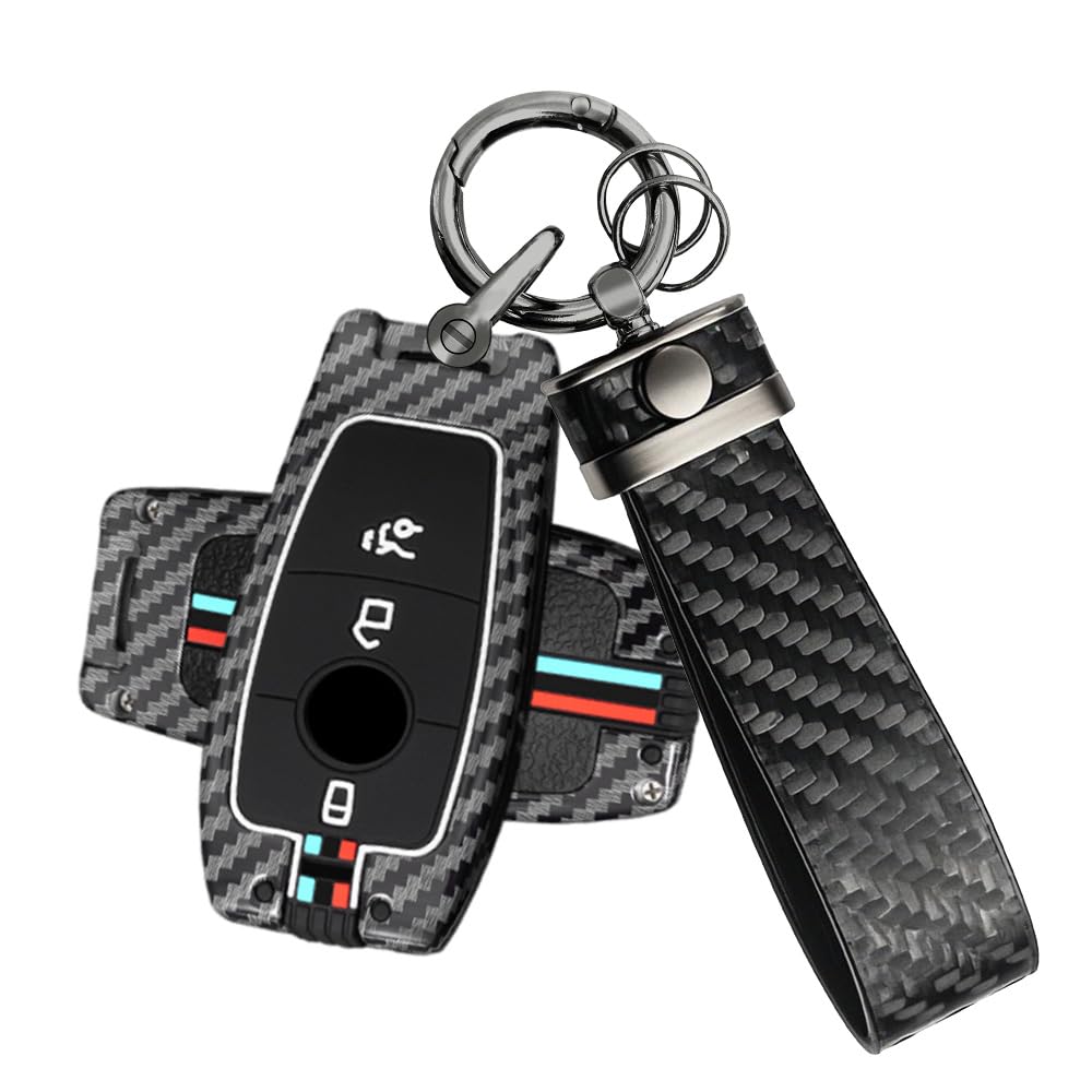 OFFCURVE Cover Chiave Mercedes In Pelle E Lega Di Zinco, Custodia Protettiva Con Portachiavi, Per Classe A B C E G S - 4