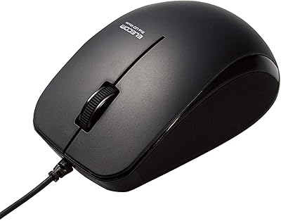 エレコム マウス 有線 M-BL27UBSKBK 3ボタン ラバーグリップ 静音 抗菌 ブラック