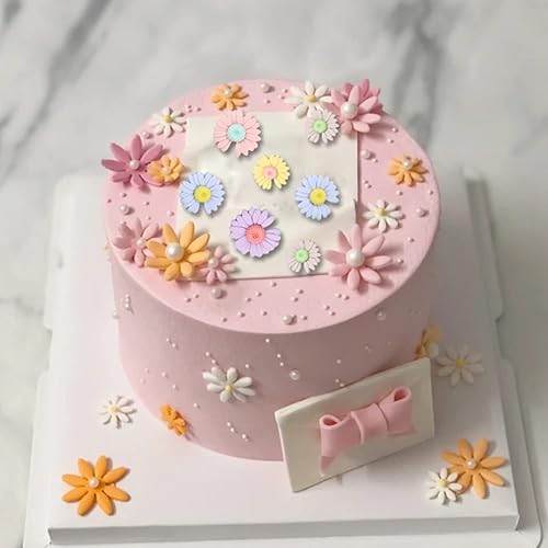 Miniatura 6 de Mujiang Juego de 4 moldes de silicona de crisantemo de flores de rosas para decorar pasteles, cupcakes, pasta de goma de mascar de chocolate,