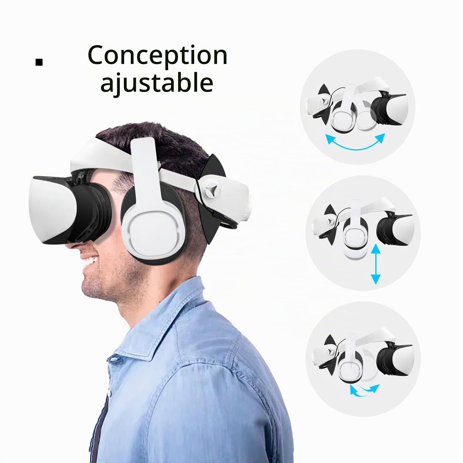 Globular Cluster PH2 Casque stéréo VR pour PS VR 2 – Design à Clipser Facile à Installer et à enlever – Aspect Bien rangé avec routeur de câble – Plus Confortable Que Les écouteurs Intra-Auriculaires