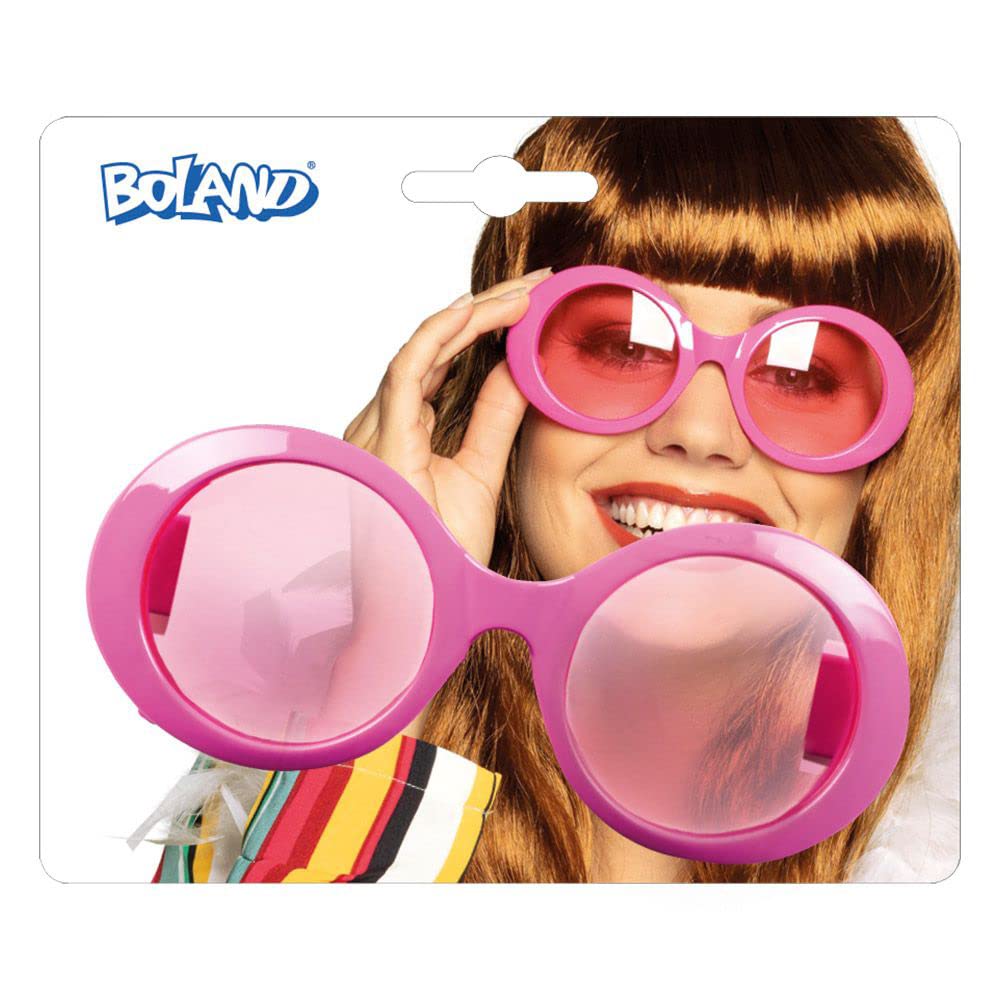 Boland 61870 - Occhiali da festa Rave, arancio, con peluche ed elastico, occhiali olografici, feste tecnologiche, costume, carnevale, feste a tema, EM, Mondiali mondiali