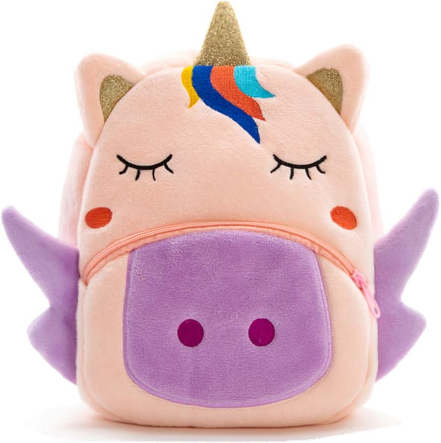 NICE CHOICE Cute Toddler Backpack Toddler Bag Plush Animal Cartoon Mini Travel Bag for Baby Girl Boy 2-6 Years(BB Unicorn)