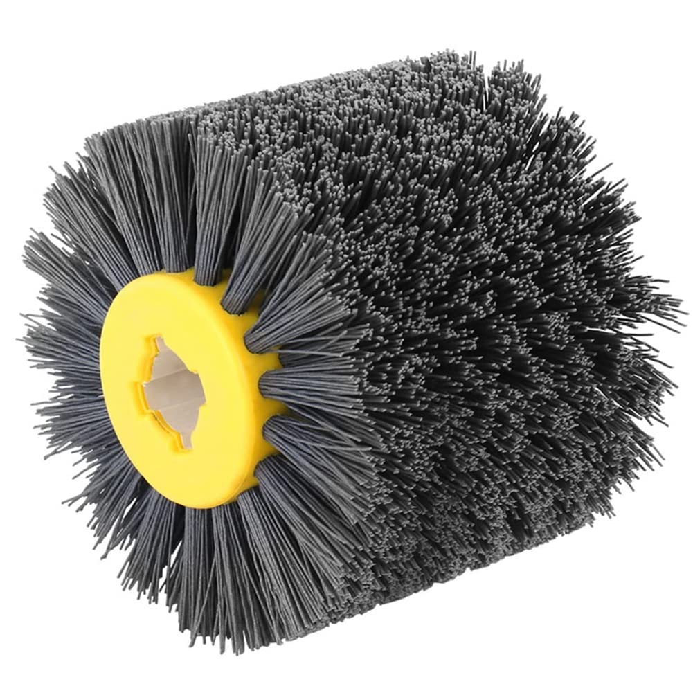 Littimoon Abrasive Nylon Drawing Wheel Polishing Burnishing Brush 120mm x 100mm for Flat and Irregular Wood, Stone