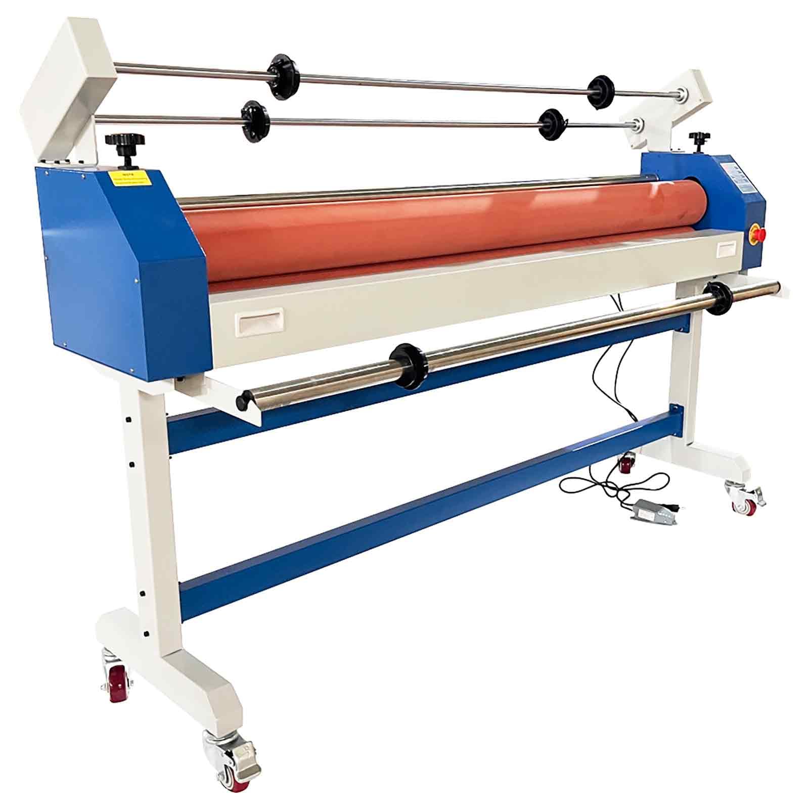 BEILOCKERY 51in(1300mm) 110V Semi-auto Cold Laminating Machine with Soft Rubber Roller, Electric/Manual, Adjustable Speed Laminator with Foot Pedal, for Cold Mounting Photos