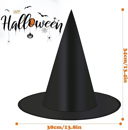 Miniatura 2 de Halloween Witch Hat, 1 Pcs Black Witch Costume Accessory for Halloween Witch Cosplay Party Favor Holiday Decoration
