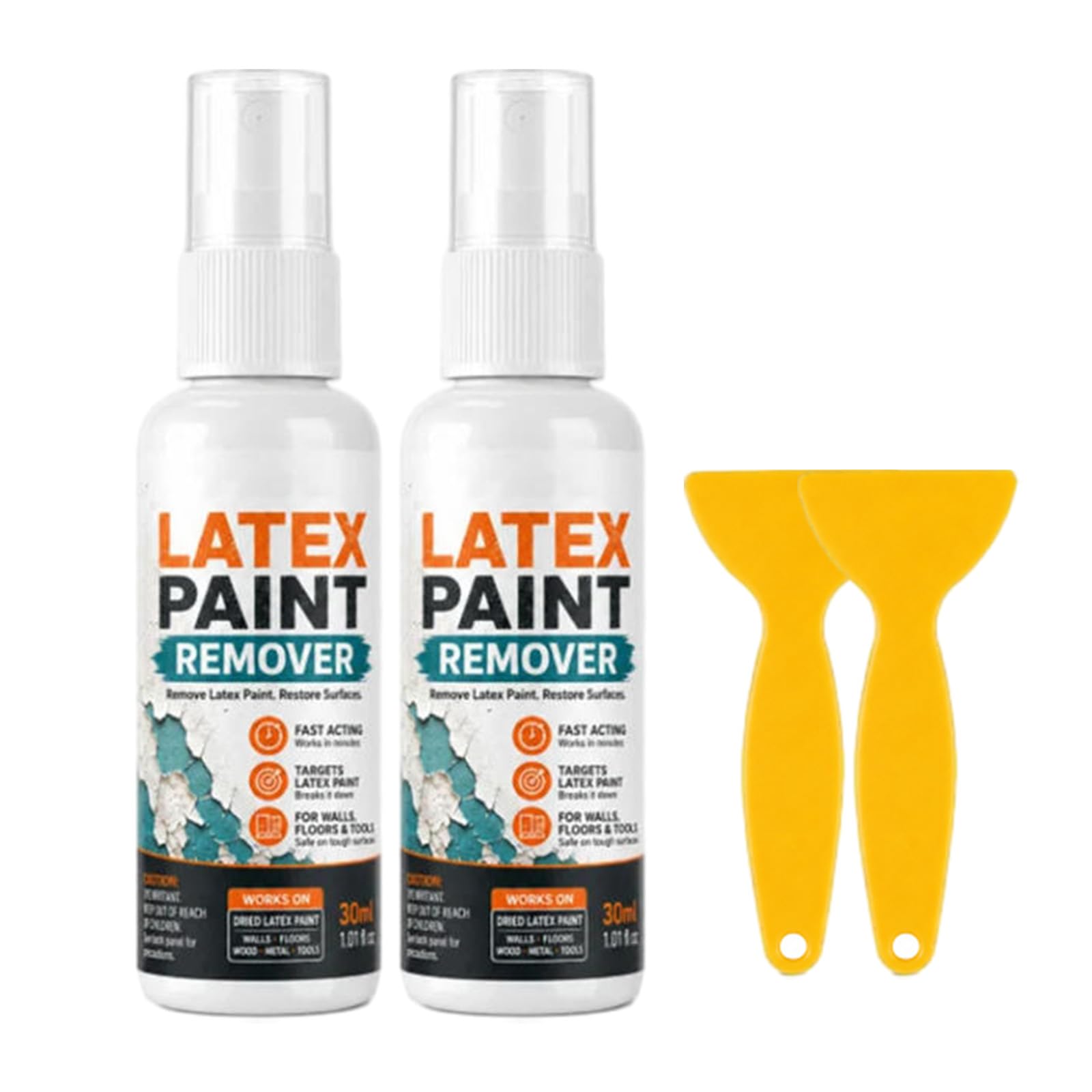 Multi-Surface Latex Paint Remover Spray, 30ml Latex Paint Cleanup Kit，2PCS