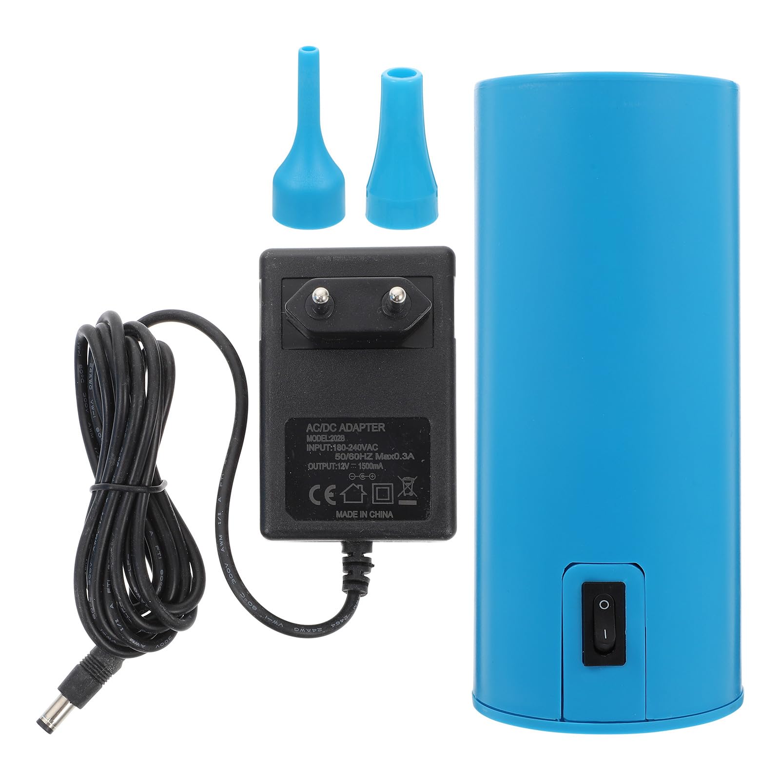 Inflador Eléctrico Portátil para Globos Botón, Diseño Ligero y Material Abs, Bomba de Aire Azul para Fiestas y Decoraciones