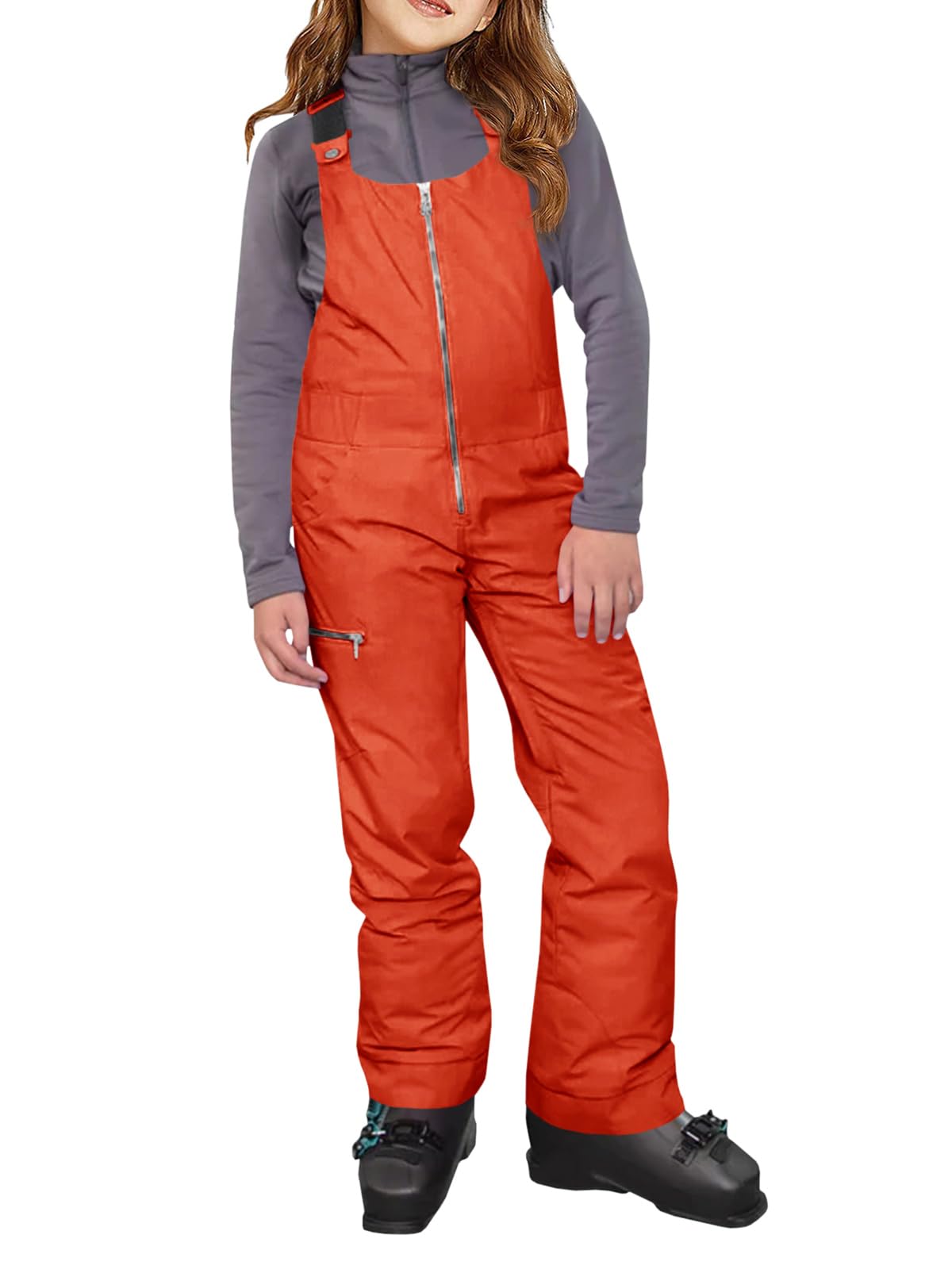Haloumoning Kinder Snow Bibs Mädchen Skihose Wasserdicht Isoliert Snowboard Overall Schneeanzug 5-14 Jahre
