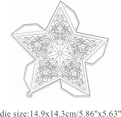 Miniatura 2 de Star Lucky - Paquete de troqueles de metal, elegante caja de estrellas, para manualidades, manualidades, tarjetas, troqueles de corte, plantilla