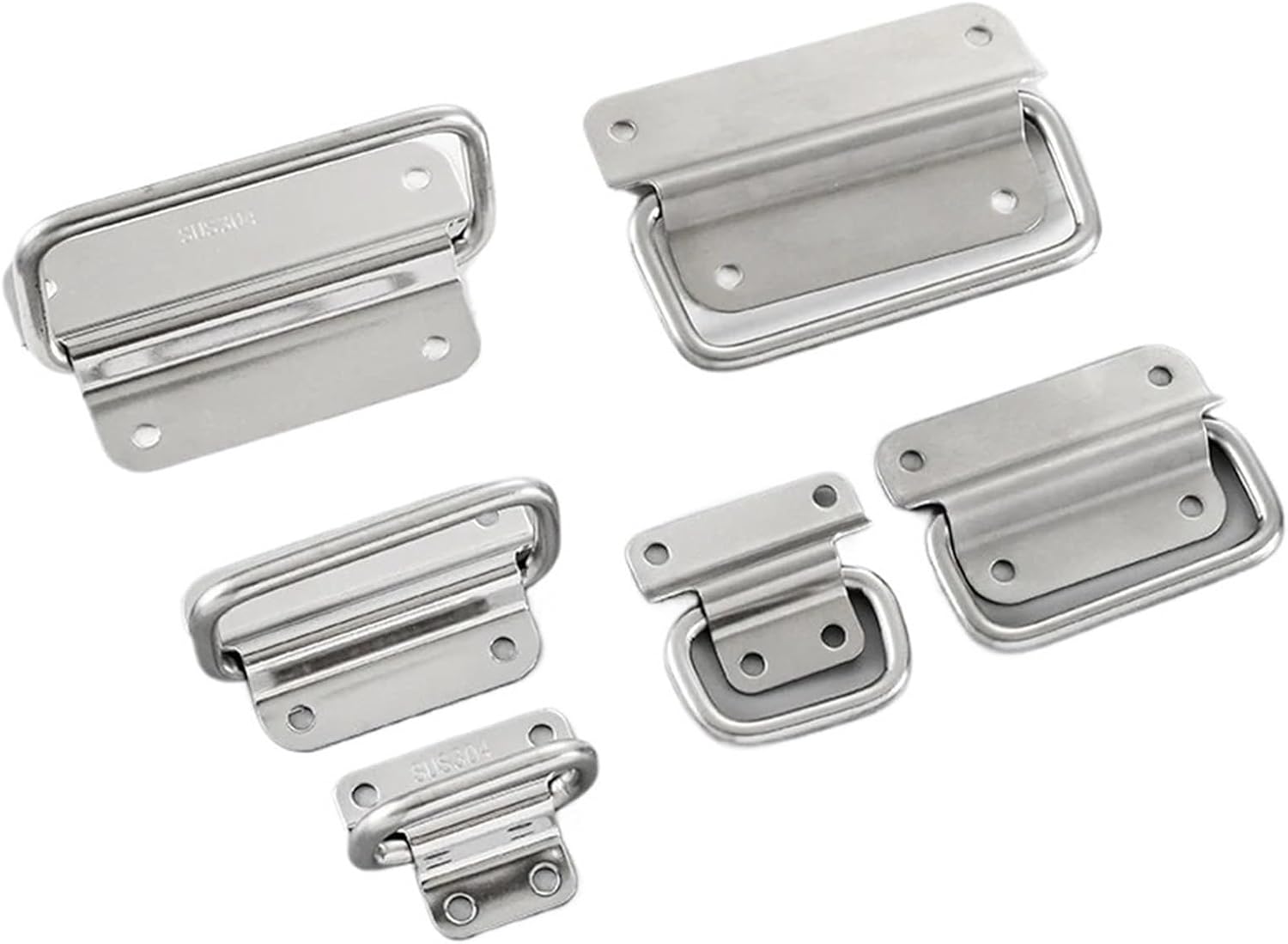 1Pc Stainless Steel Folding Handle for Cabinet Case Hardware Folding Handle Tool Box Steel Drawer Wardrobe Easy Install(A1)