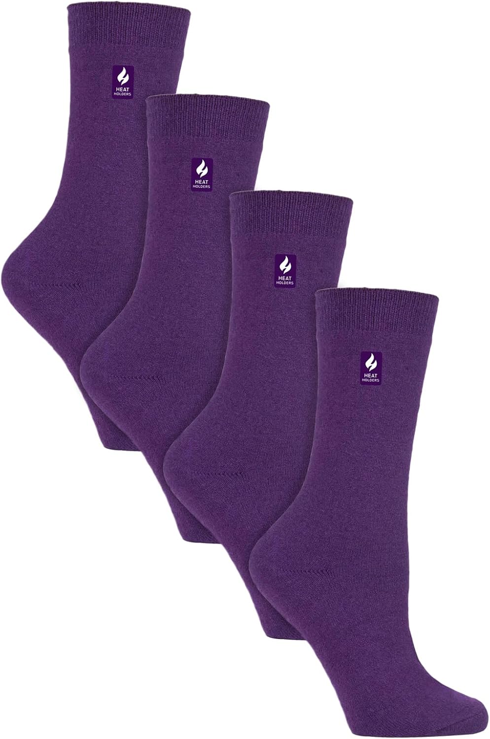 HEAT HOLDERS Ultra Lite - 4 Pairs Thermal Winter Socks for Women | Ultra Thin Warm Socks (5-9, Purple)