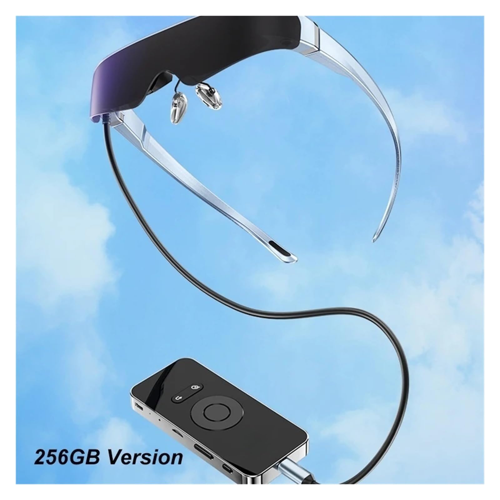 Gafas de Realidad Virtual 4K/1080p con Cambio 3D/2D for Hombre y Mujer, Pantalla Grande, Doble Lente, Cine Virtual móvil, Gafas Inteligentes de Realidad Aumentada(256GB Version)