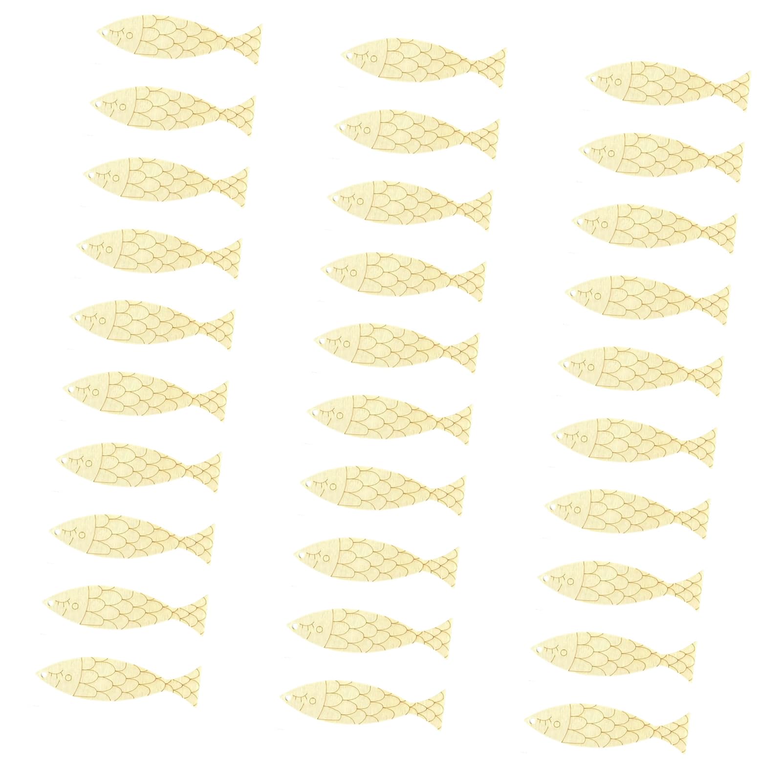 Jazuaiao A Multiuse Wood Fish 30Pcs Rtistic Natural Texture For Wooden Fish Hanging Decorations